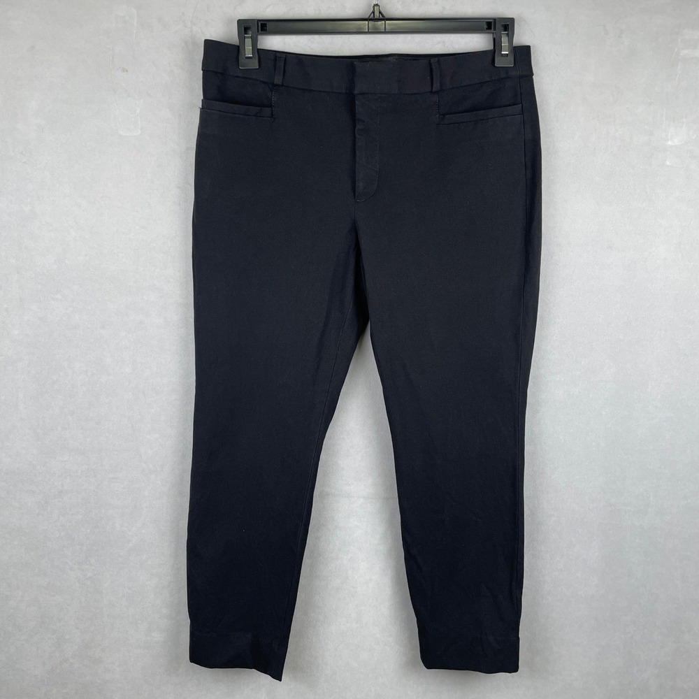Banana‎ Republic Sloan Slim Fit Ankle Pants Black Womens 12P Chic Dark Academia